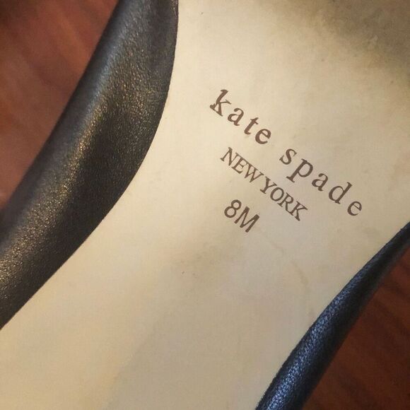 Kate Spade Black heels pumps with peep toe and Black and white bow 8 - Picture 5 of 6